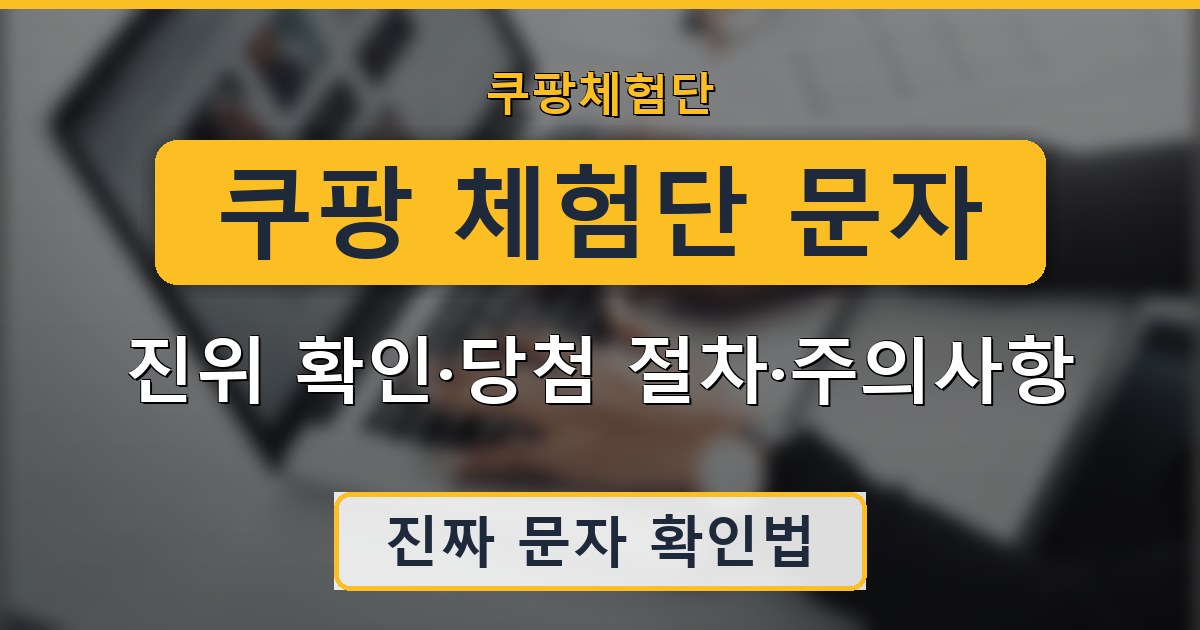 쿠팡 체험단 문자 - 진위 확인·당첨 절차·주의사항 정리