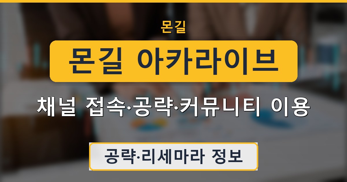 몬길 아카라이브 - 채널 접속·공략·커뮤니티 이용 안내